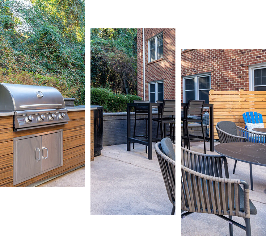outdoor lounge and grill